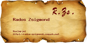 Rados Zsigmond névjegykártya